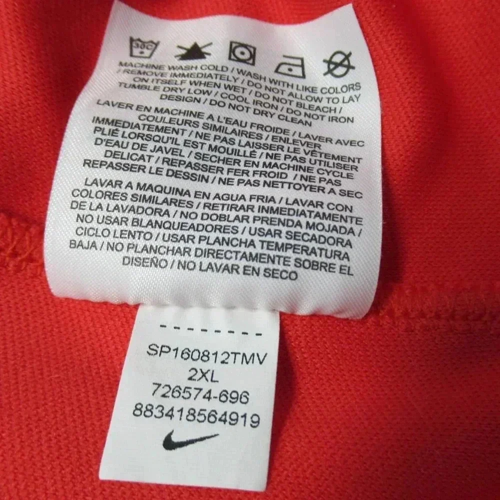 Nike Golf Standard Fit Mens 3/4 Zip Dri Fit Long Sleeve Mock Neck Red Size 2XL